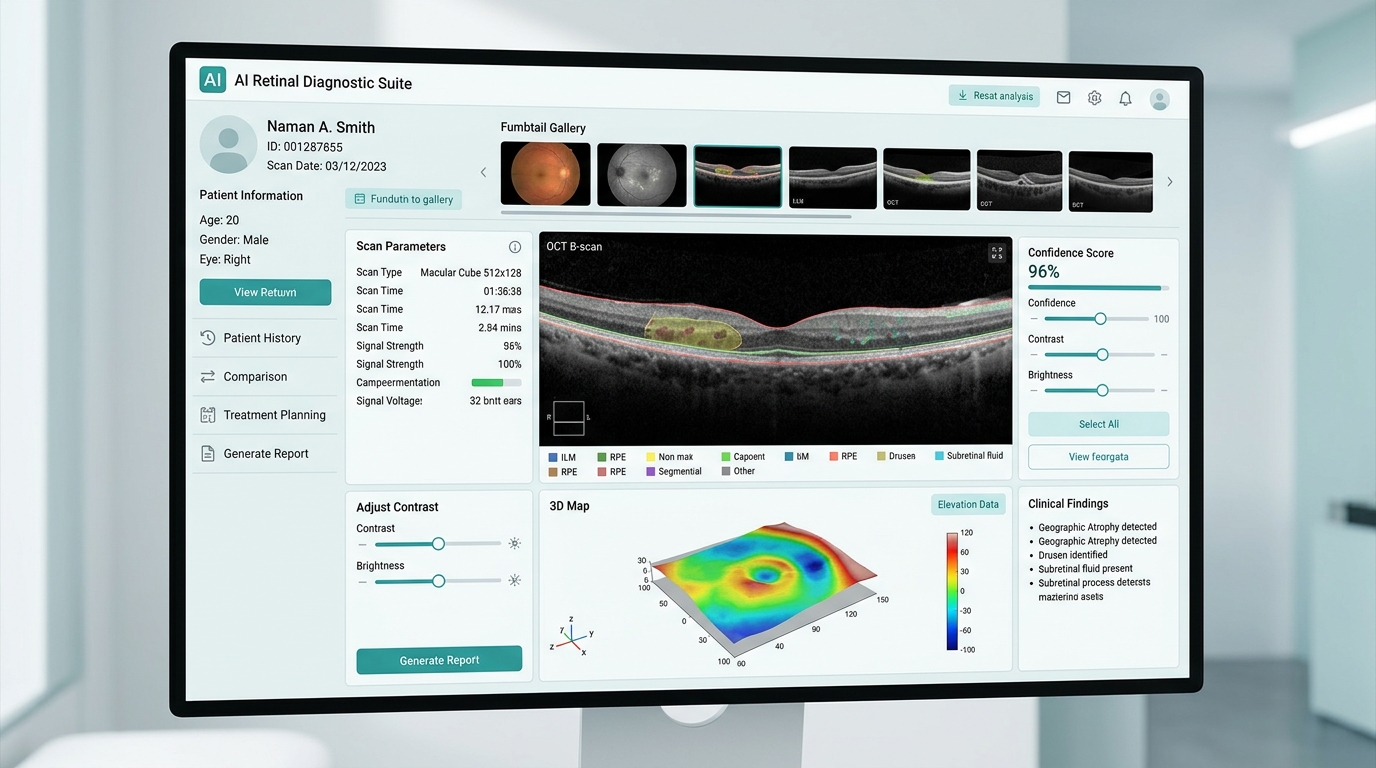 AI diagnostic retinal scan dashboard